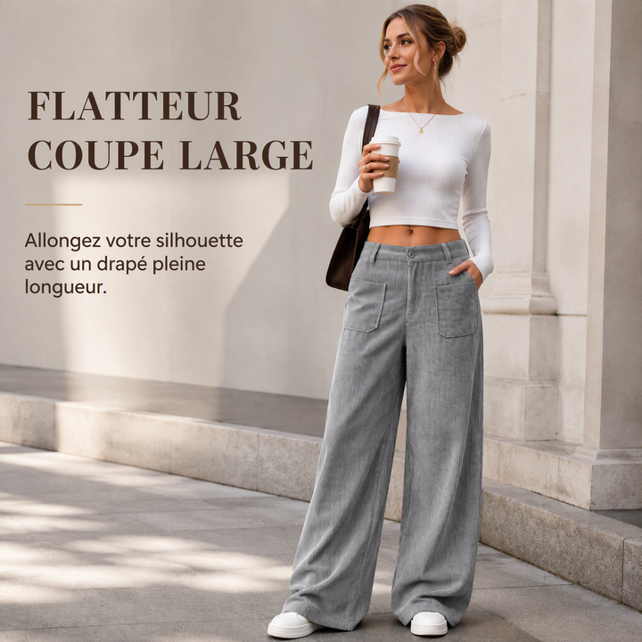 Léna | Pantalon extra-large en velours côtelé