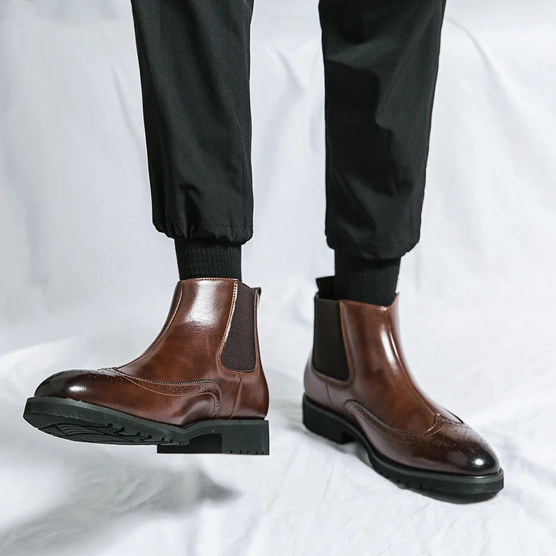 Bottes Chelsea en Cuir Véritable