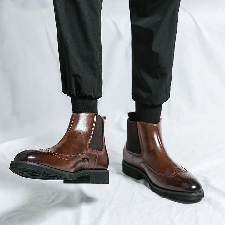 Bottes Chelsea en Cuir Véritable