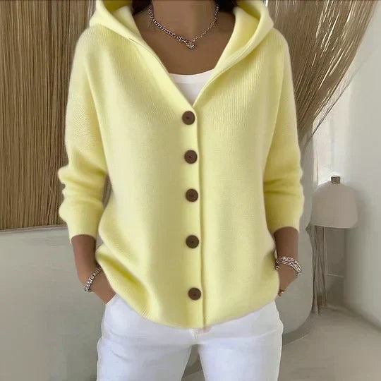Émeline | Cardigan Capuche Boutonné