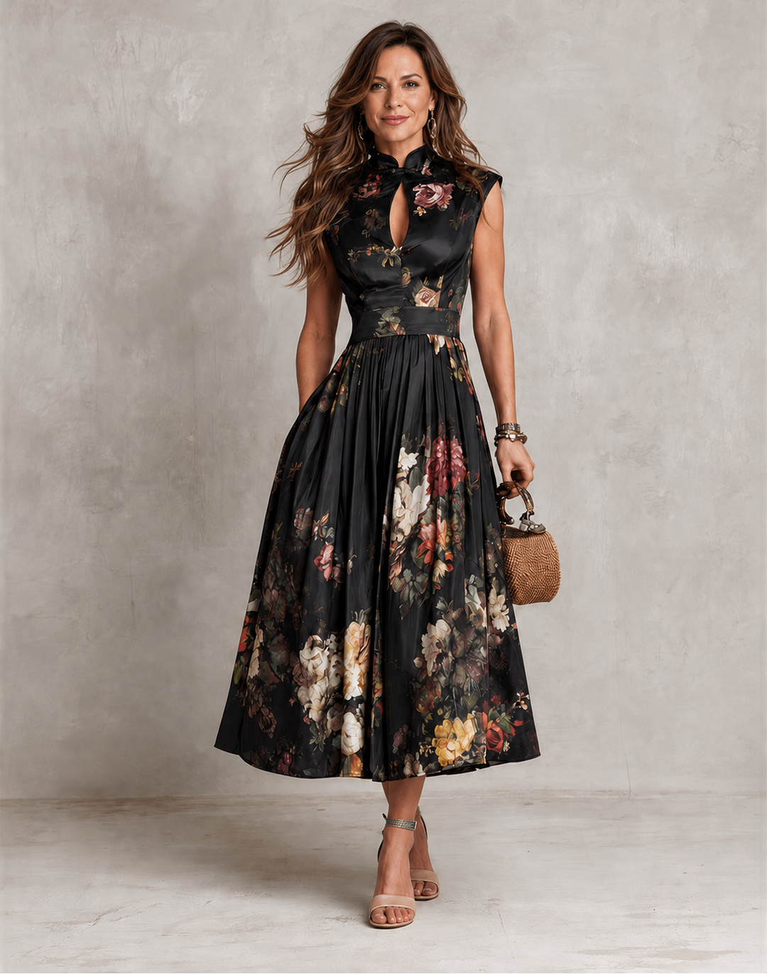 Mia | Robe en Satin Plissé avec Découpe