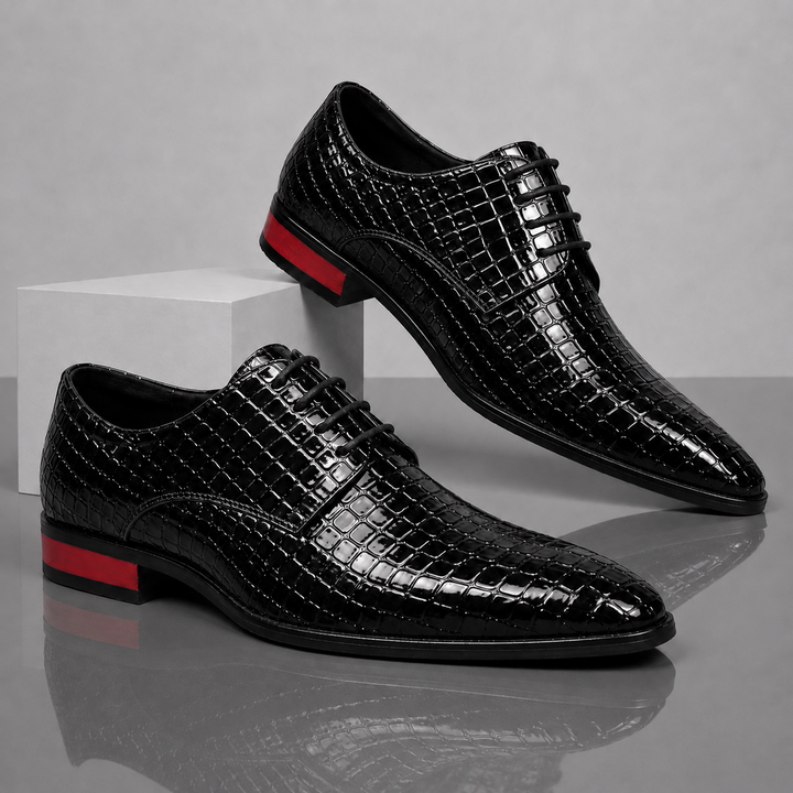 Santori | Richelieus bleu nuit effet croco