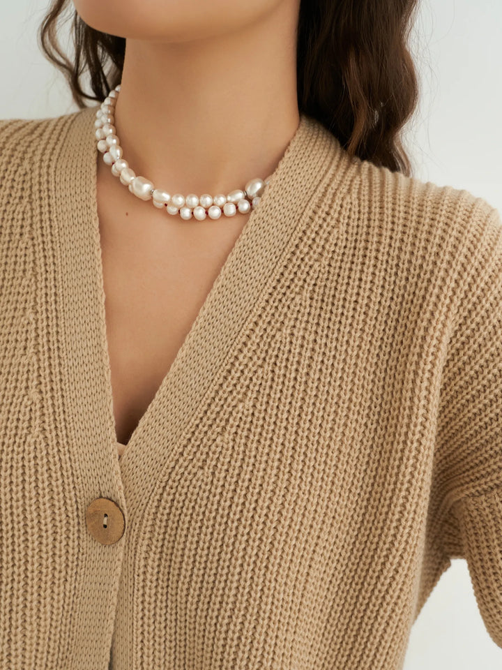 Maëlle | Cardigan court boutonné en maille