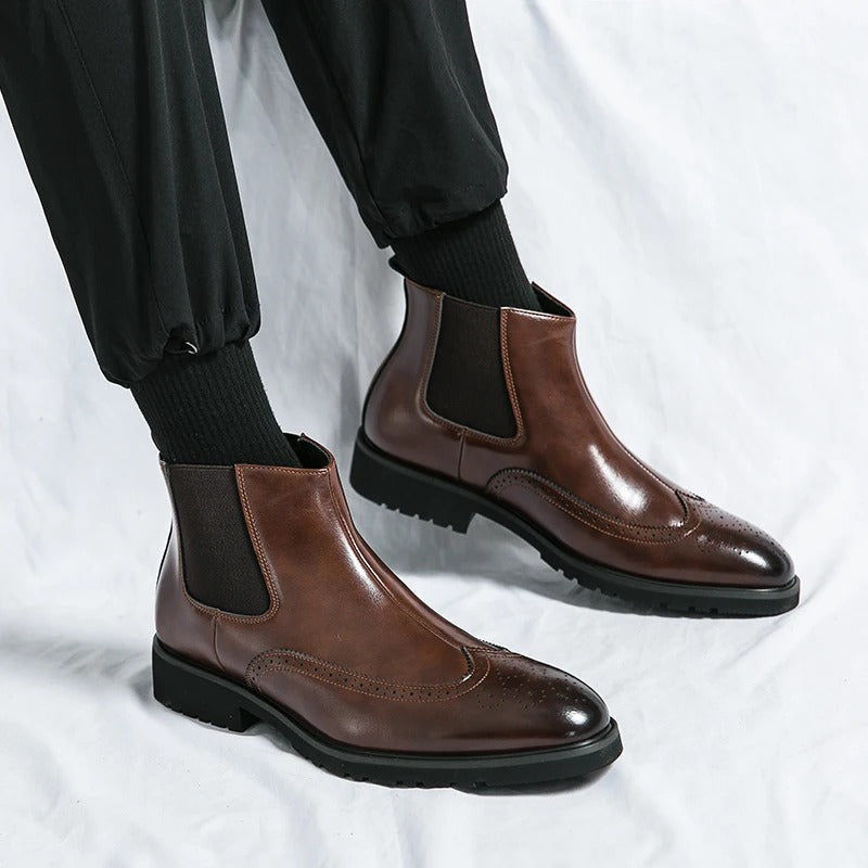Bottes Chelsea en Cuir Véritable