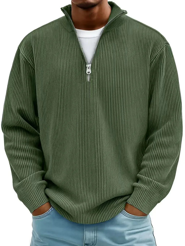 Pull Zippé Côtelé