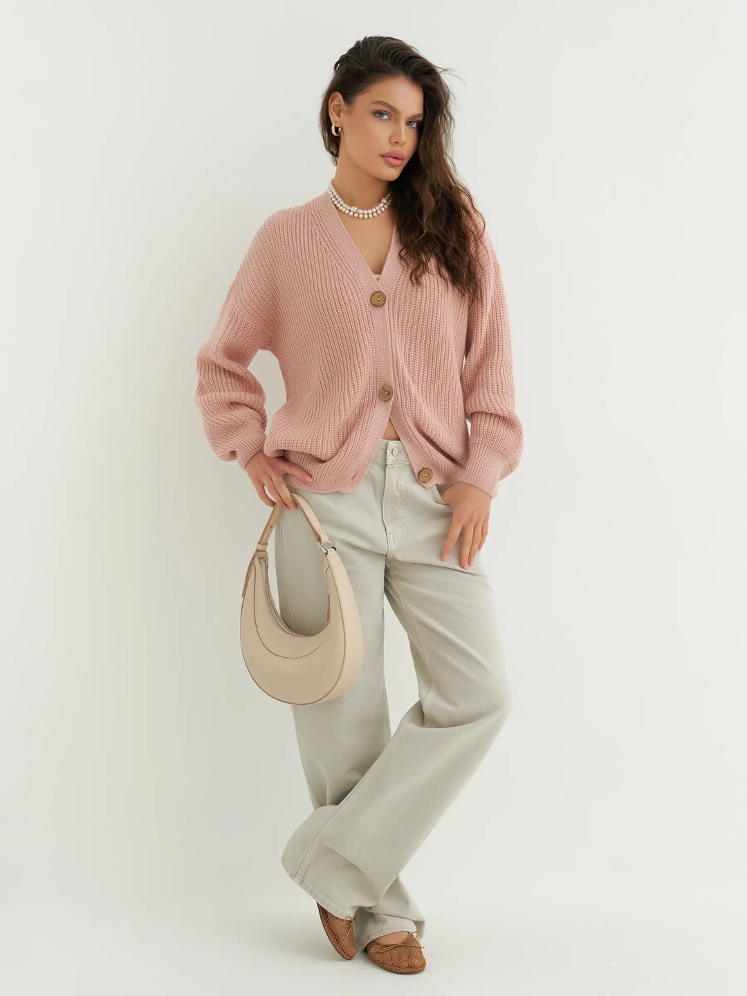 Maëlle | Cardigan court boutonné en maille