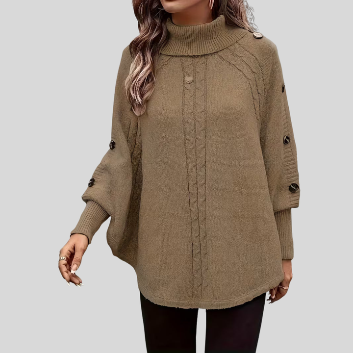 Norelle™ | Pull à col montant en tricot torsadé