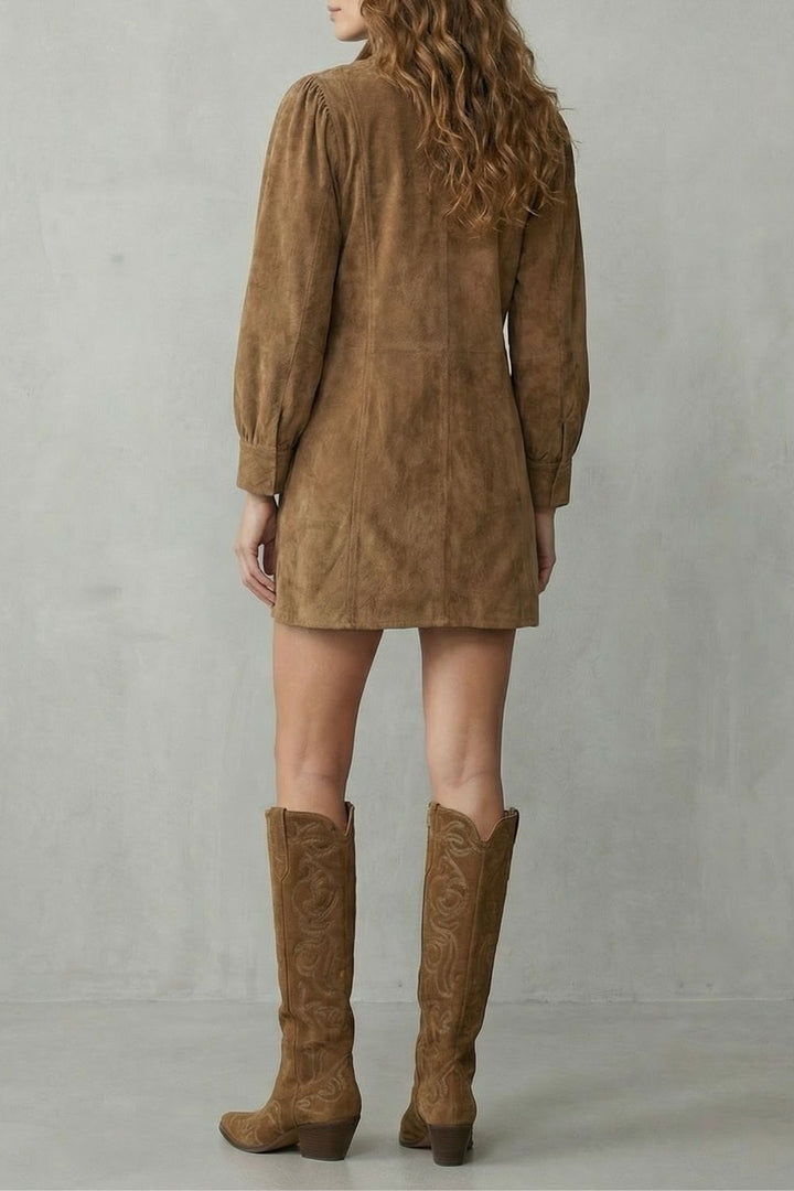 VALMIRA | CHARME EN SUEDE VINTAGE – ROBE MINI