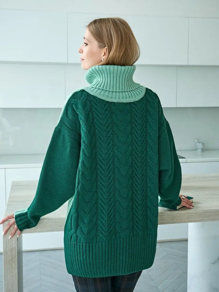 Pull oversize à col roulé