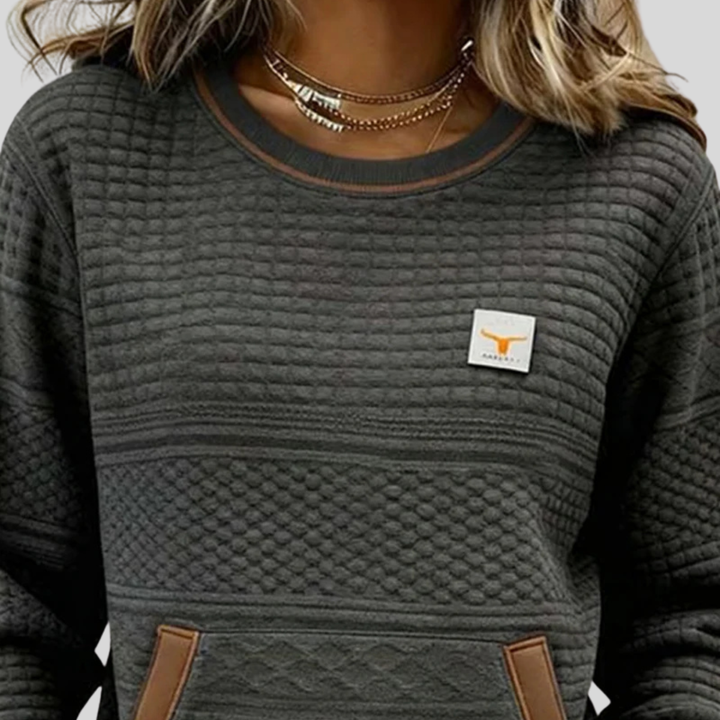 Nathalie™ | Sweat-shirt à col rond en colorblock