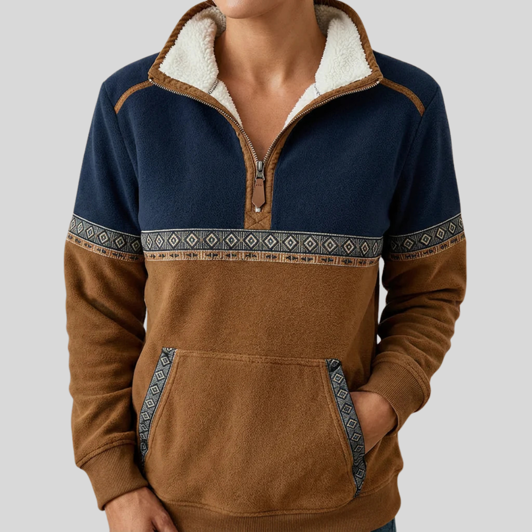 Alvette™ | Pull à col Sherpa avec demi-fermeture éclair