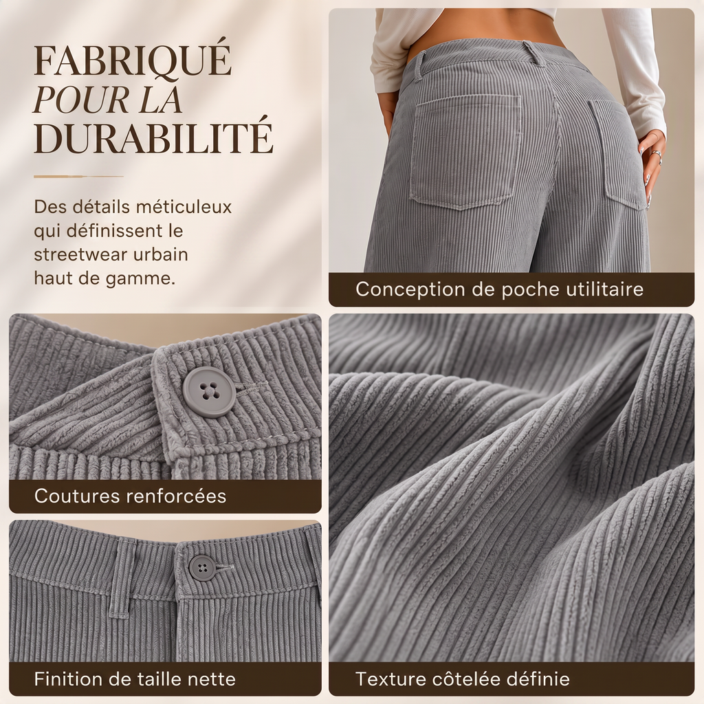 Léna | Pantalon extra-large en velours côtelé