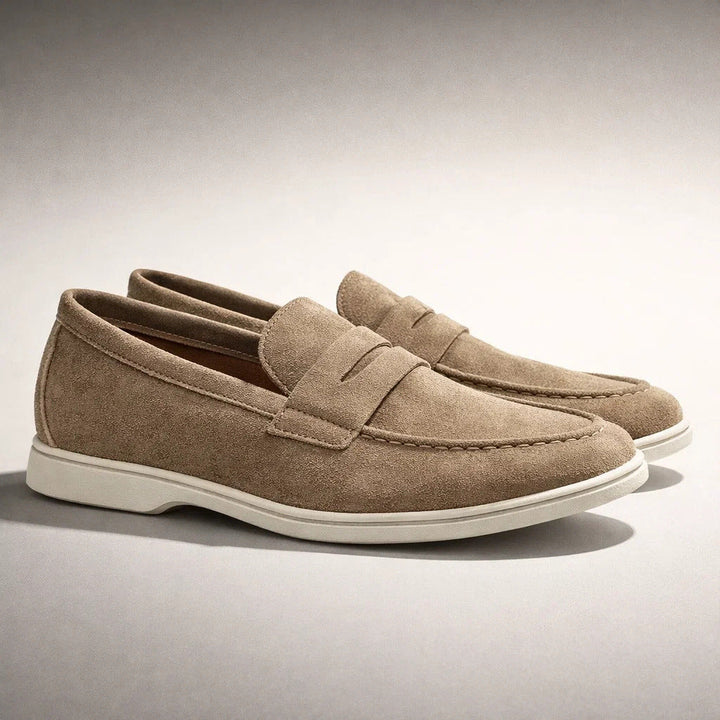 MOCASSINS EN SUÈDE MARINO