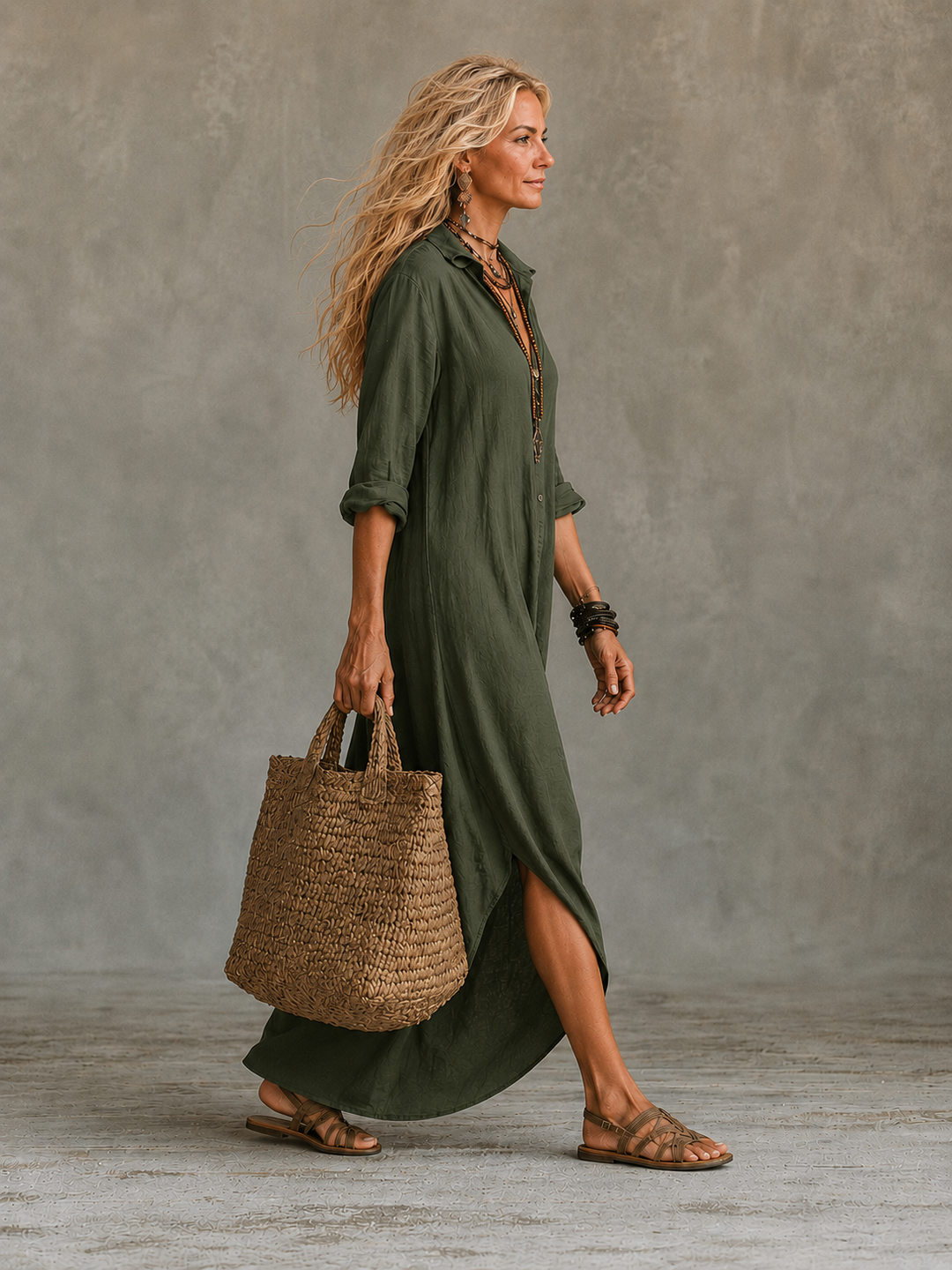 Vivienne | Robe Maxi Boutonnée pour Femmes
