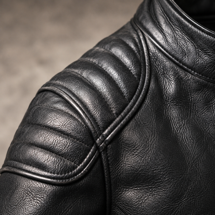 Maddox | Blouson biker en cuir vintage