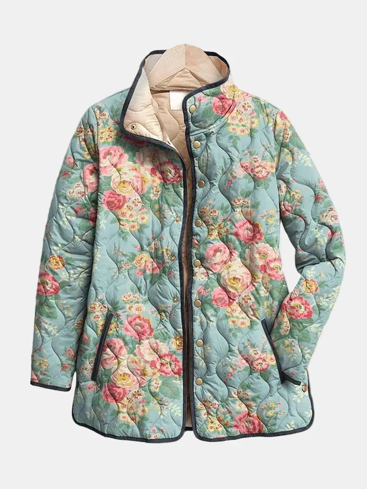 Elara | Veste Matelassée avec Imprimé Floral