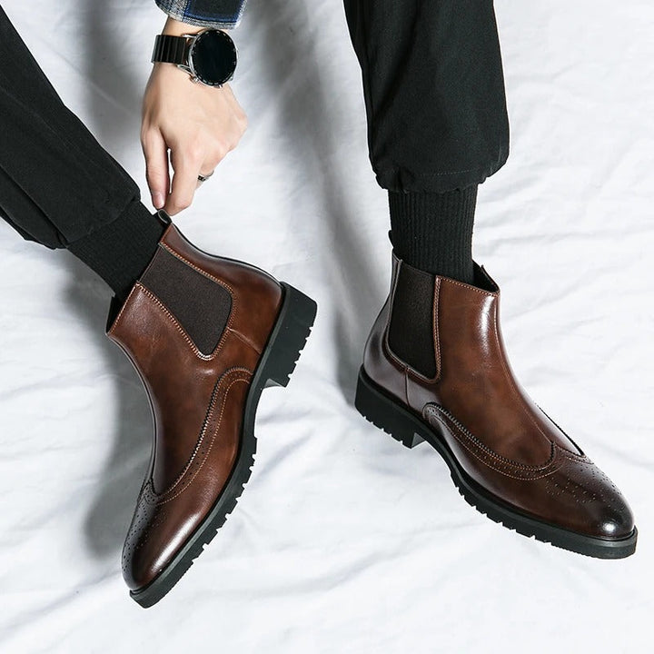 Bottes Chelsea en Cuir Véritable