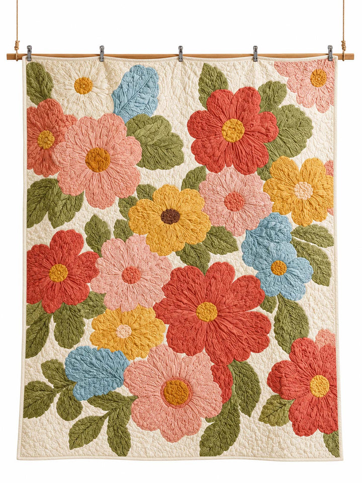 Ensemble de literie matelassé floral Cottage Garden en 3 pièces