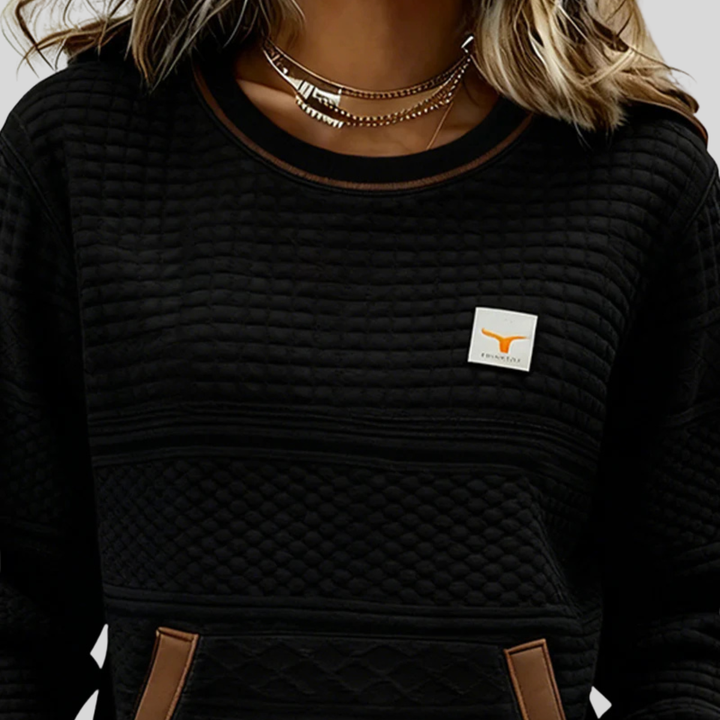 Nathalie™ | Sweat-shirt à col rond en colorblock