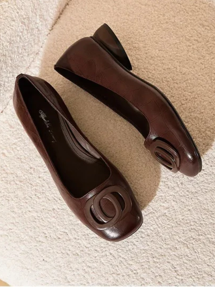 Ballerines en Cuir Bout Carré Margot