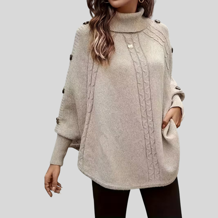Norelle™ | Pull à col montant en tricot torsadé