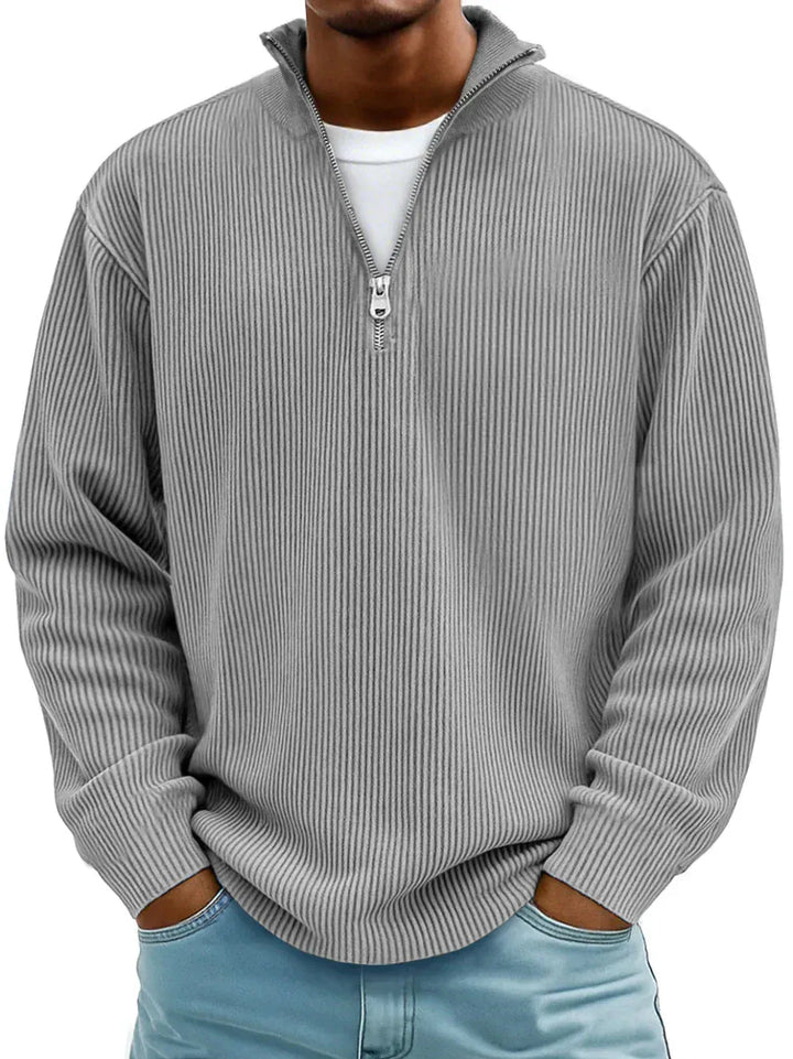Pull Zippé Côtelé