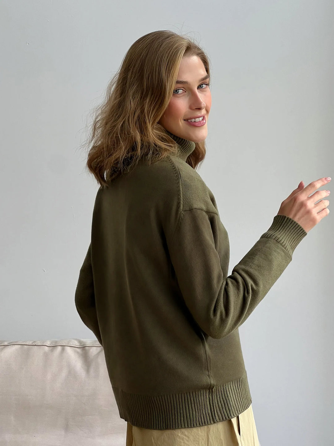 Pull à col roulé oversize chaud