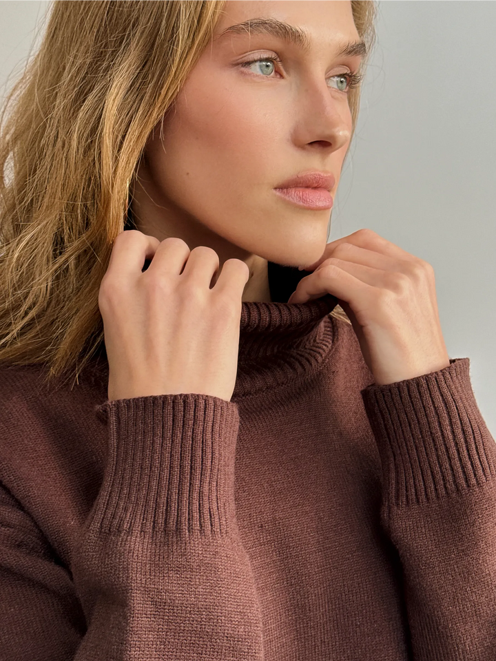 Pull à col roulé oversize chaud