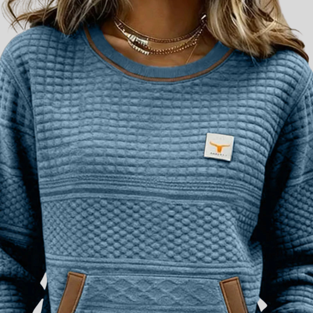 Nathalie™ | Sweat-shirt à col rond en colorblock
