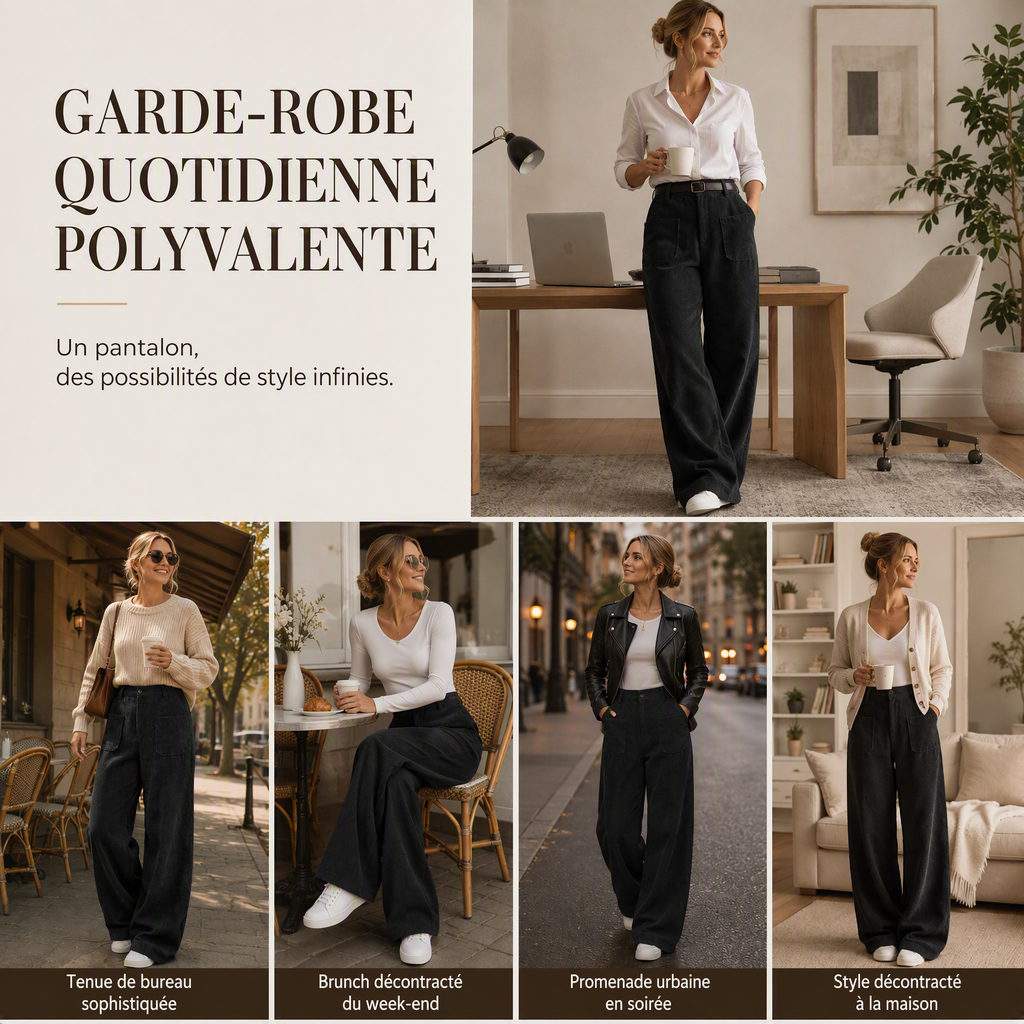 Léna | Pantalon extra-large en velours côtelé