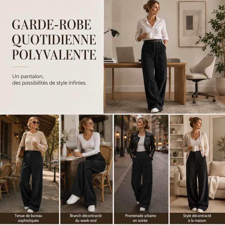 Léna | Pantalon extra-large en velours côtelé