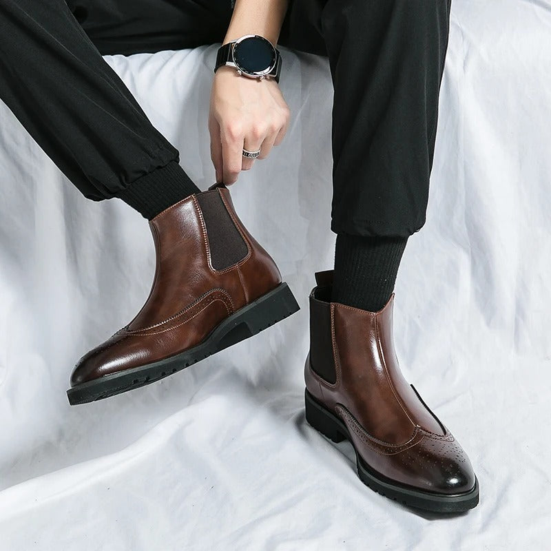 Bottes Chelsea en Cuir Véritable