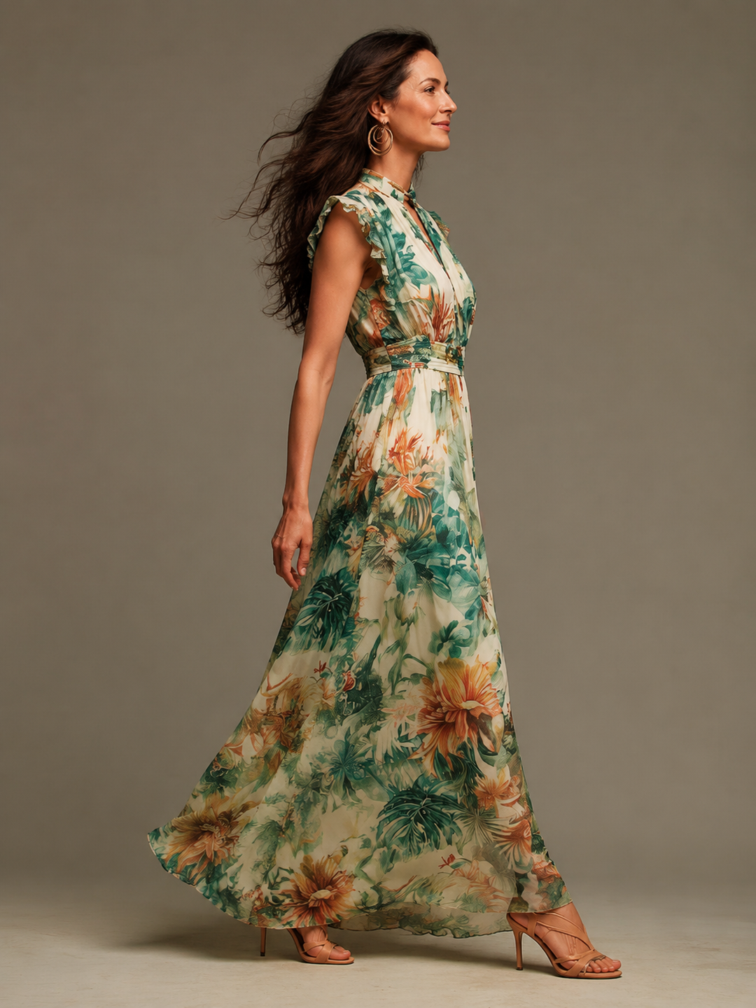 Grace | Chiffon Tropical Peint