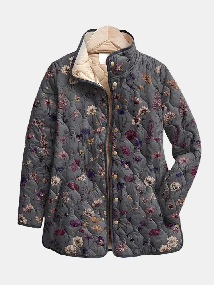 Niva | Veste Matelassée avec Imprimé Floral Vintage