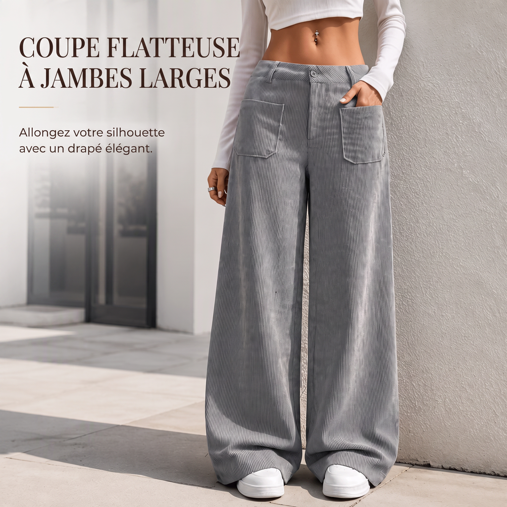 Léna | Pantalon extra-large en velours côtelé