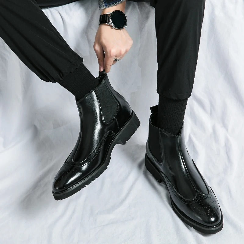 Bottes Chelsea en Cuir Véritable