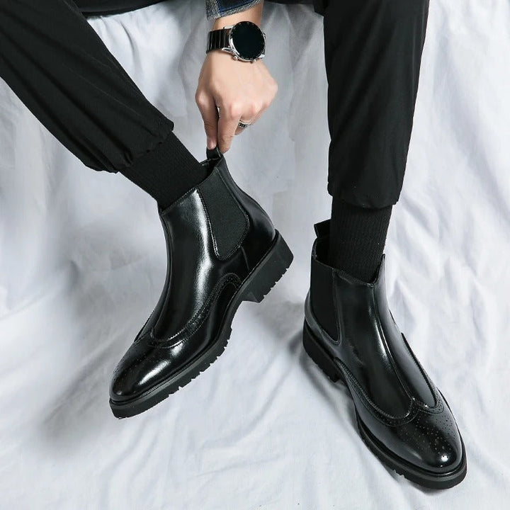 Bottes Chelsea en Cuir Véritable
