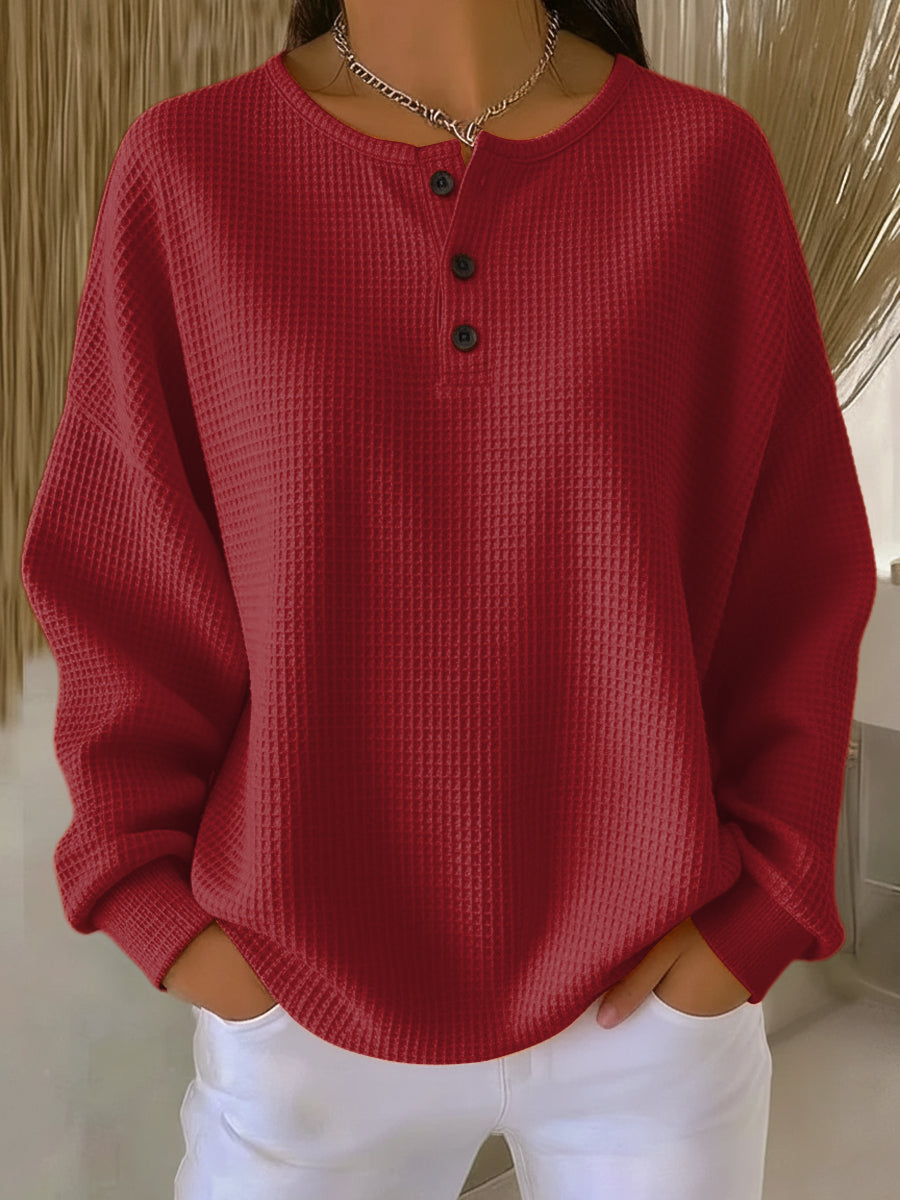 Lucille | Sweat Henley Gaufré