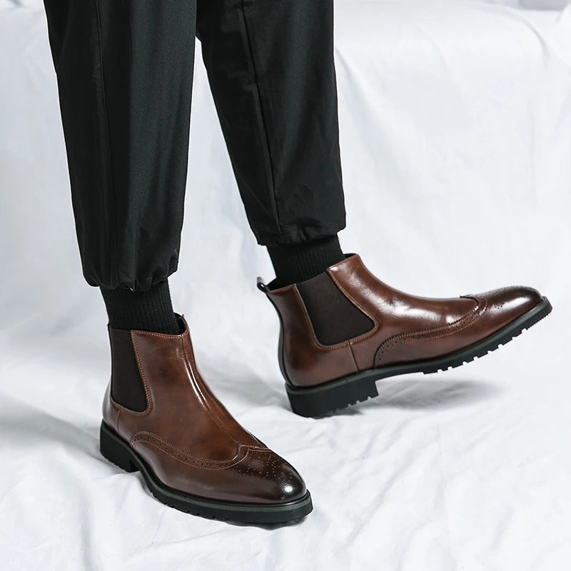 Bottes Chelsea en Cuir Véritable