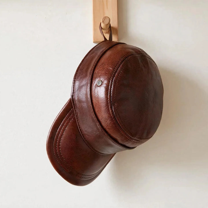 Casquette en cuir Castano