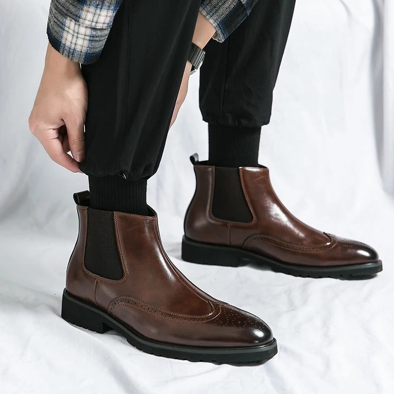 Bottes Chelsea en Cuir Véritable