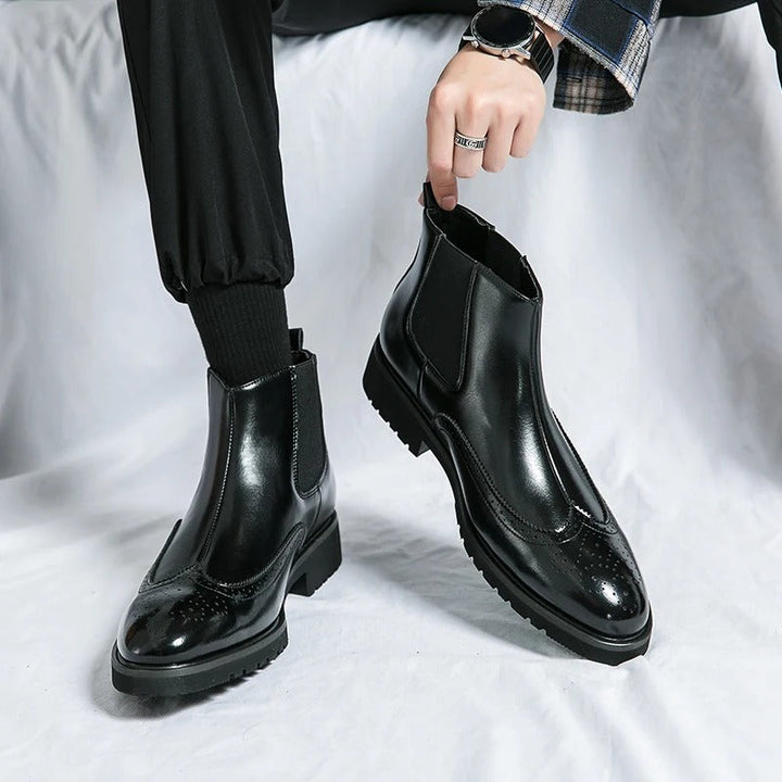 Bottes Chelsea en Cuir Véritable