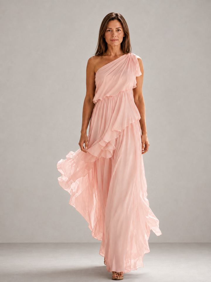 Scarlett | Robe Maxi à Épaules Dénudées avec Volants