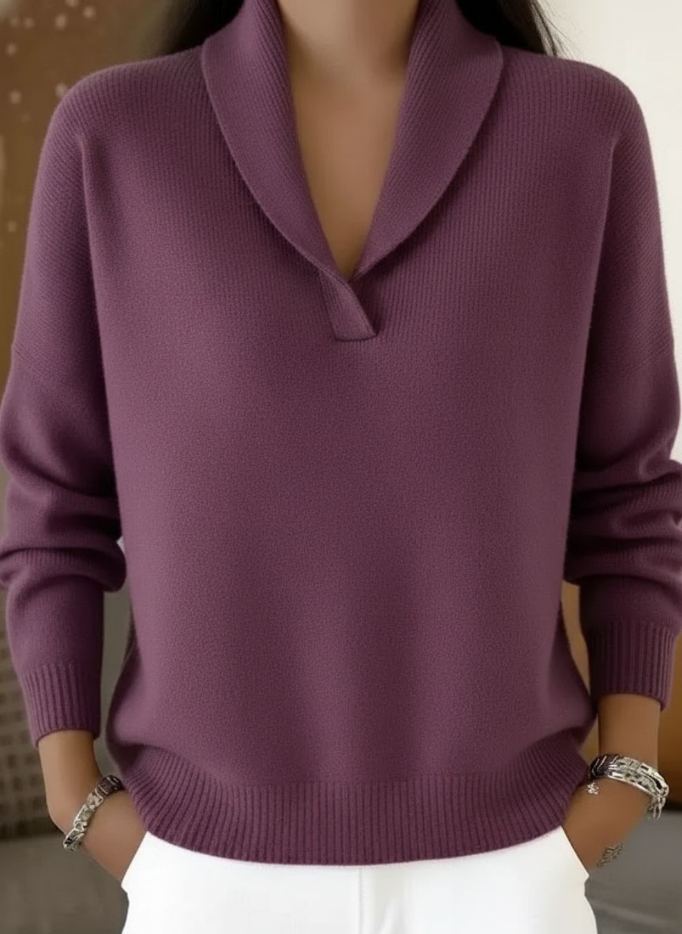 Théodosie | Pull Col Châle Drapé