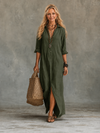 Vivienne | Robe Maxi Boutonnée pour Femmes