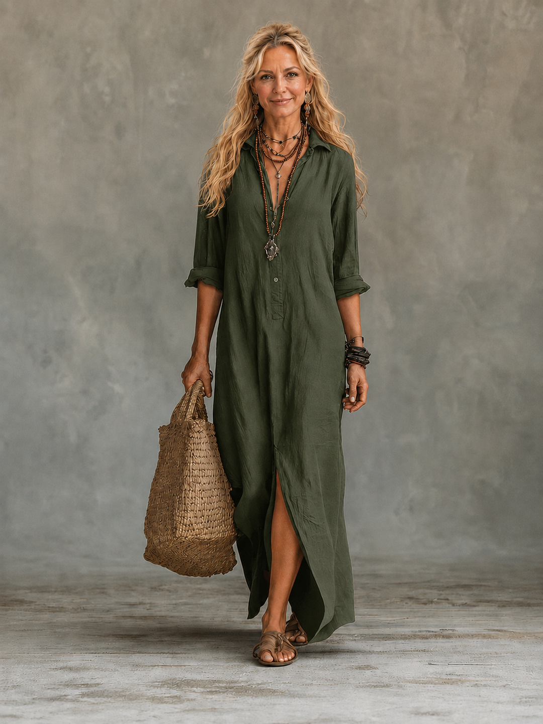 Vivienne | Robe Maxi Boutonnée pour Femmes