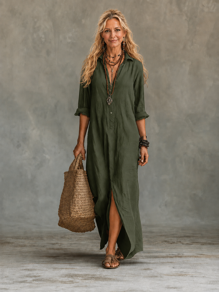Vivienne | Robe Maxi Boutonnée pour Femmes