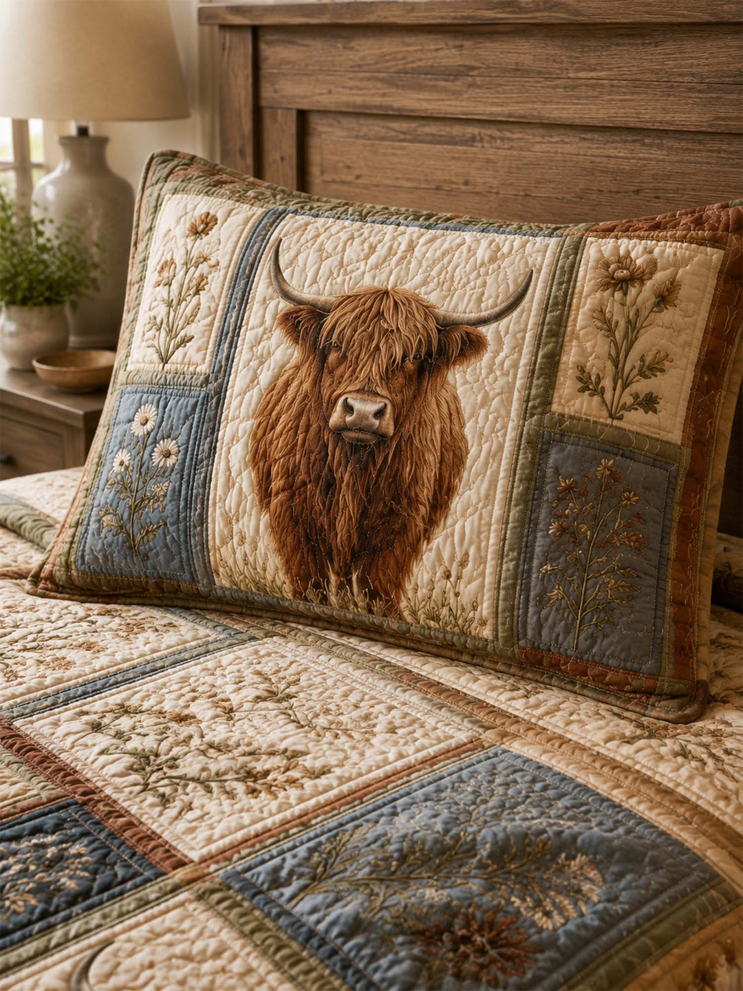 Ensemble de literie matelassé 3 pièces Highland Cow
