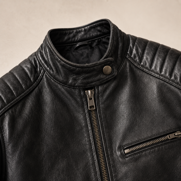 Maddox | Blouson biker en cuir vintage