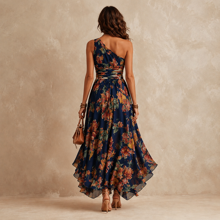 Celeste | Robe Maxi à Une Épaule Florale